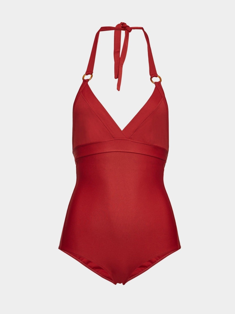 MaxMara Red Halter One-Piece Swimsuit